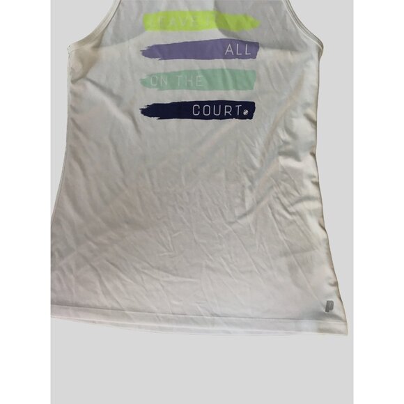 PRINCE- WOMEN'S WHITE GRAPHIC RACE BACK TANK TOP SIZE MEDIUM - Picture 5 of 7